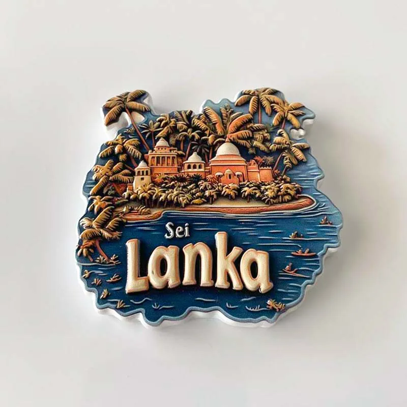 هدايا تذكارية سياحية لجزيرة سريلانكا، ومباني المدينة، وثلاجات مجسمة ثلاثية الأبعاد، ومغناطيس، وأدوات تزيين المنزل، والحرف اليدوية