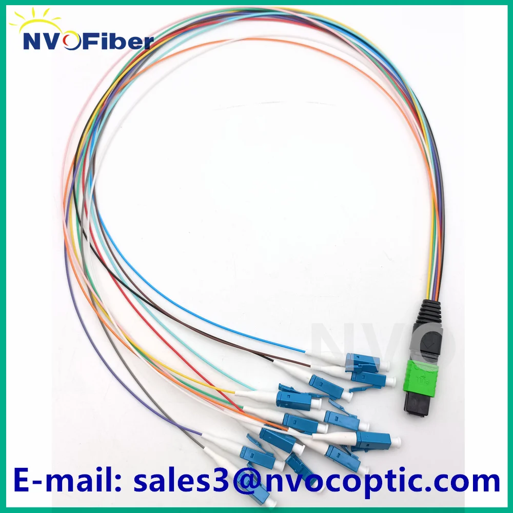 MPO APC Female-12C LC UPC 0.9 مللي متر وضع واحد SM اندلاع الألياف البصرية أسلاك التوصيل المصنوعة Fanout متعدد النواة G657A1 نوع B مع ماركة Senko