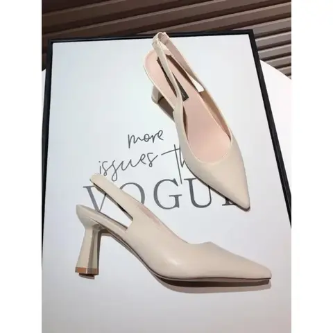 Zapatos de tacón alto puntiagudos para Mujer, Sandalias de tacón alto para ir al trabajo, estilo francés, temperamento desnudo, novedad de 2024