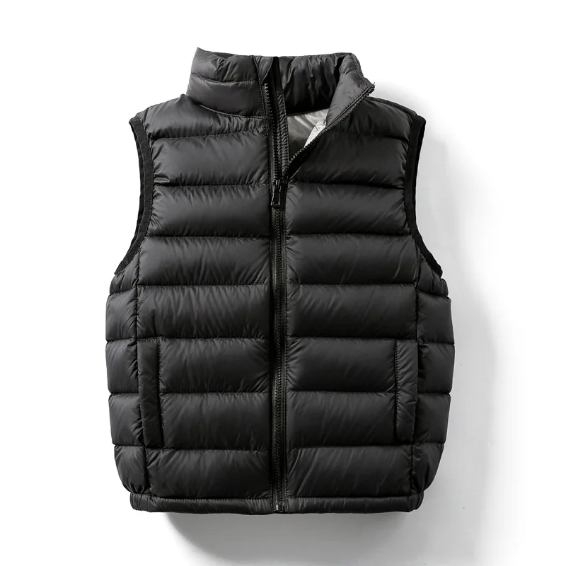 Children Puffer Vest Autumn Ultra Light Duck Down Jackets for Boys Sleeveless Waistcoats Kids Fluffy Warm Liner Girls Coat