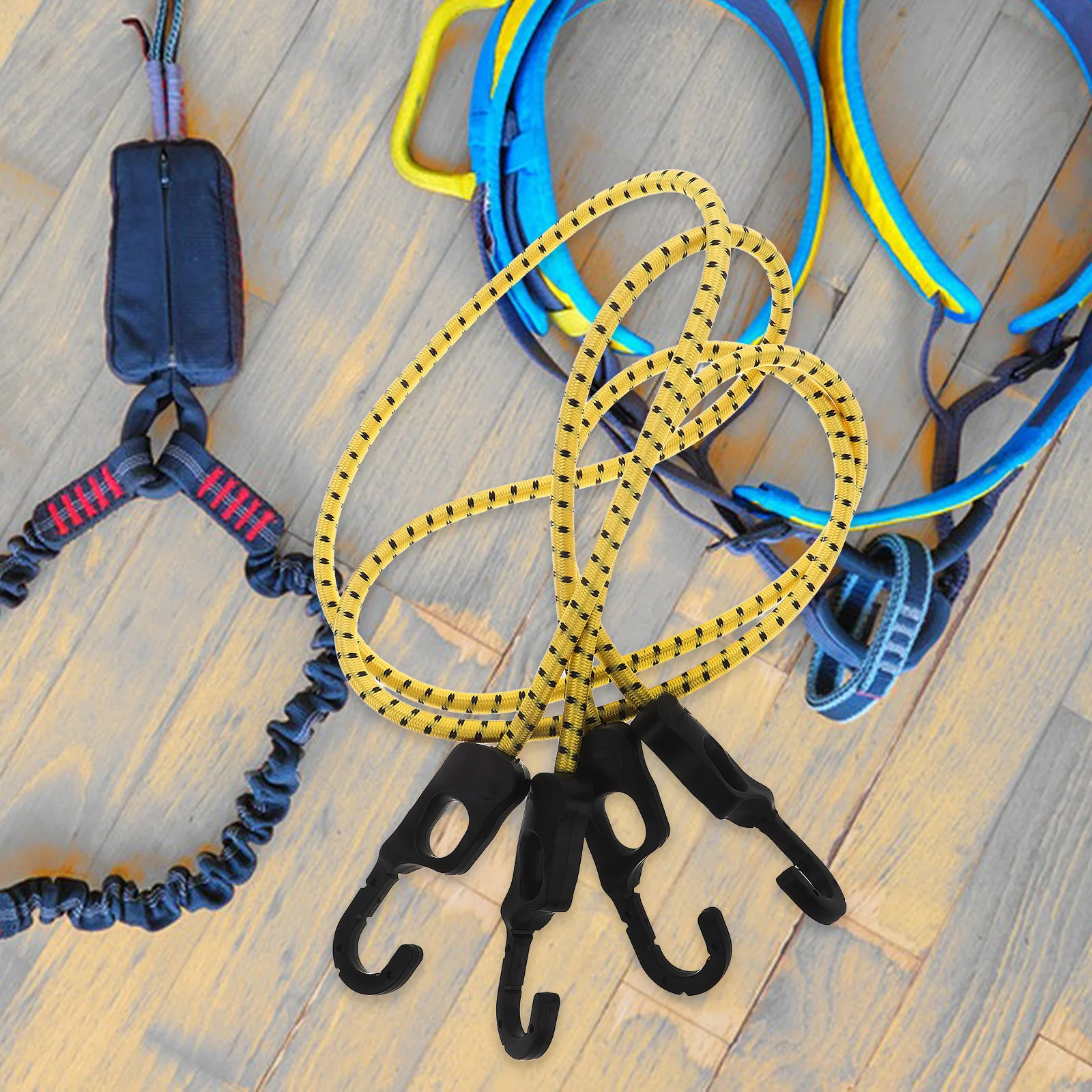 2 pièces cordon élastique réglable avec crochets sangles de fixation de bagages de vélo en plein air cordes d'attache de fret élastique cordon élastique avec crochets