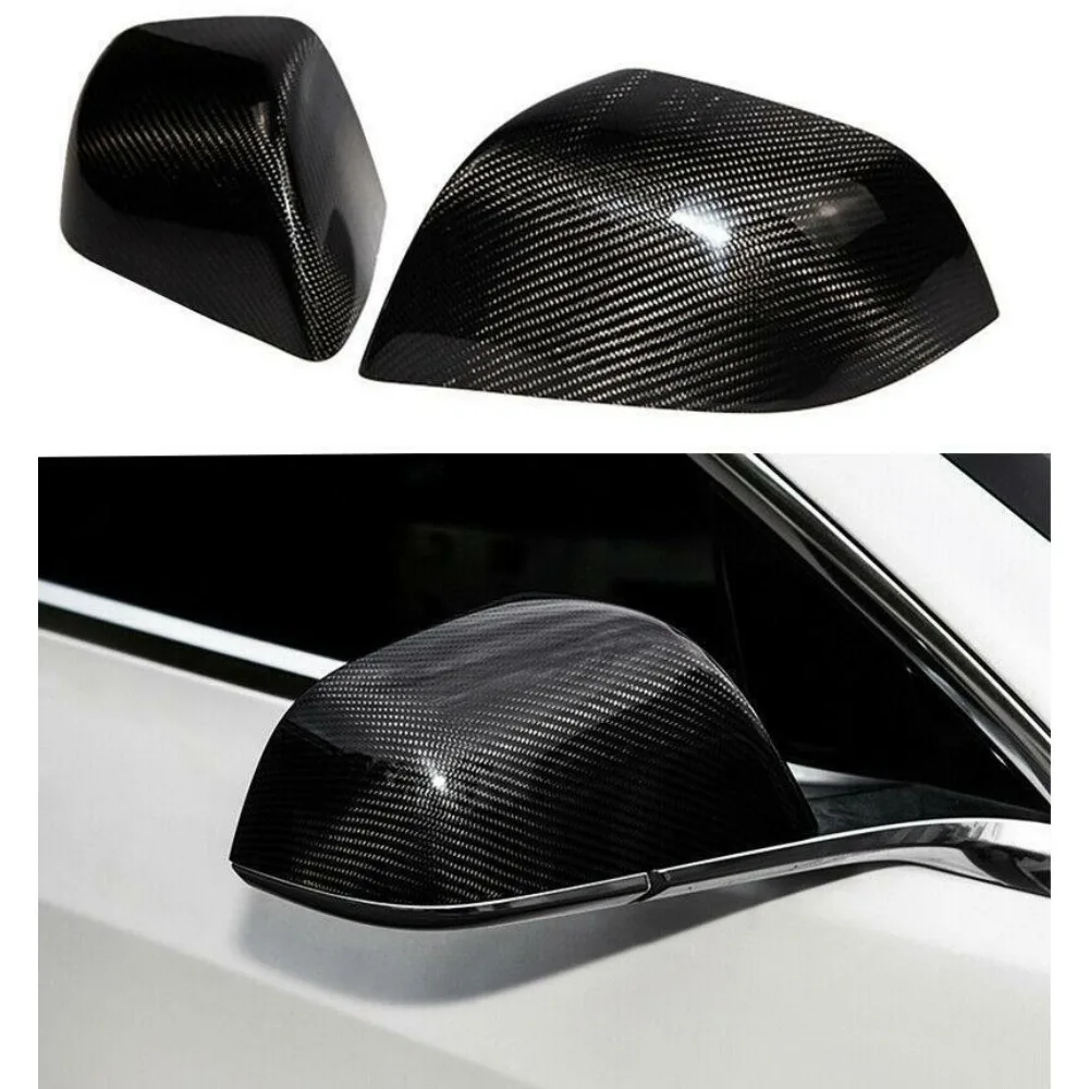 

2Pcs Real Carbon Fiber Car Side Mirror Cover Caps For 2017-2023 Tesla Model 3 United States