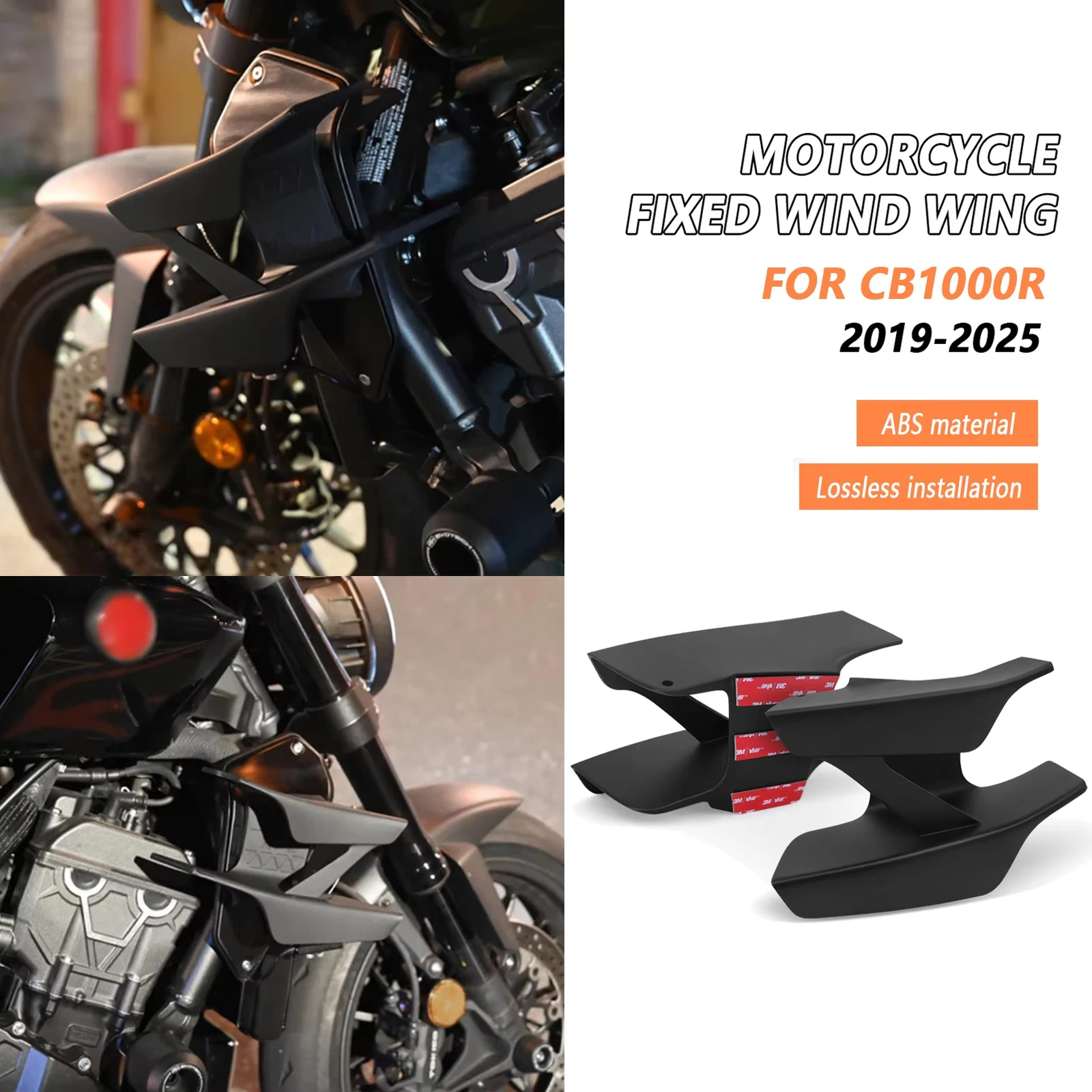

Для Honda CB1000R 2019-2025 мотоциклетные передние спойлеры, прижимная сила, крылышко, аэродинамическое крыло, передний дефлектор, спойлер, боковой обтекатель