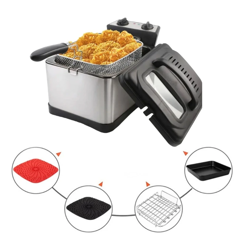 Khay chiên không khí Nồi chiên không khí Giỏ silicone Giỏ chiên không khí Phụ kiện cho 4,5-8QT