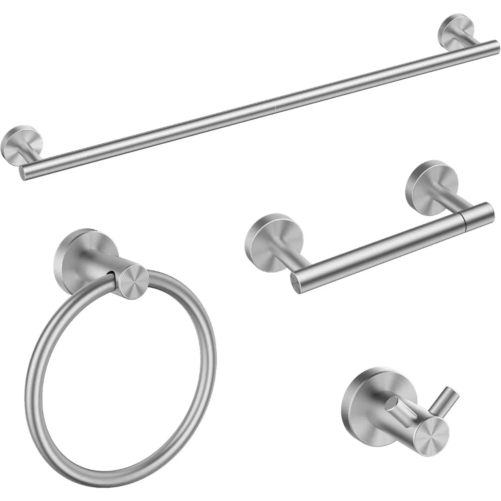 

Stainless Steel 24 Inch Towel Bar Set, Modern Bathroom Wall Mounted Racks Holder, 4 Pieces Brushed Nickel