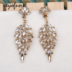 Veyofun Vintage Crystal Drop Earrings Geometry Trendy Dangle Rhinestone Earrings for Women Fashion JewelryGift New