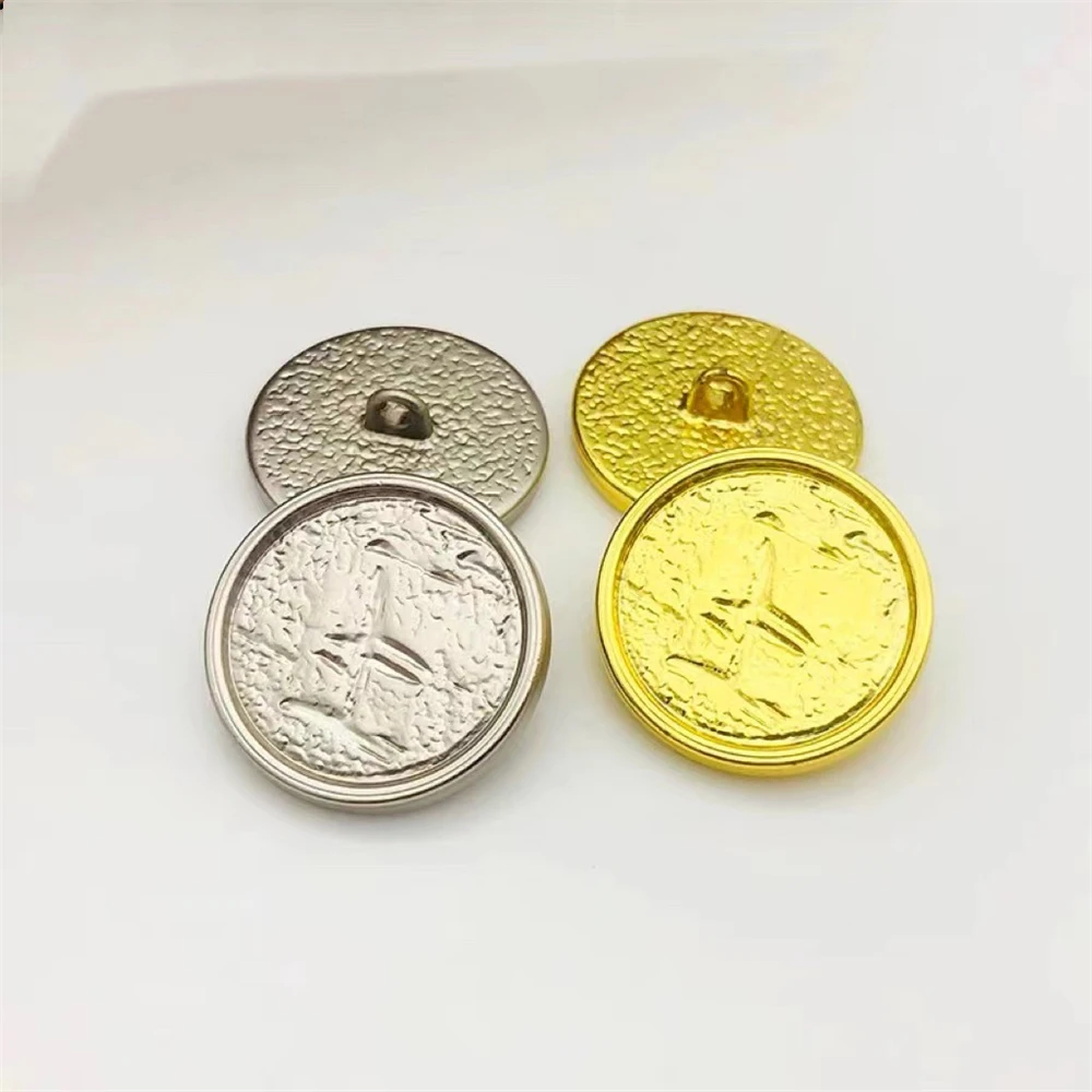 10pcs 18/23mm Crinkle Metal Round Buttons for Coats/Suits- Antique Gold & Silver Round Buttons,DIY