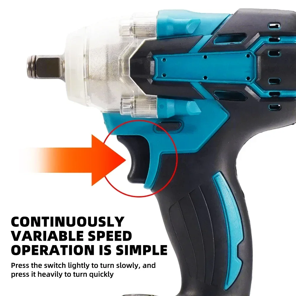 Imagem -03 - Chave de Impacto Elétrica sem Fio Broca Manual sem Escova Ferramenta Elétrica para Makita Bateria 18v 520n.m