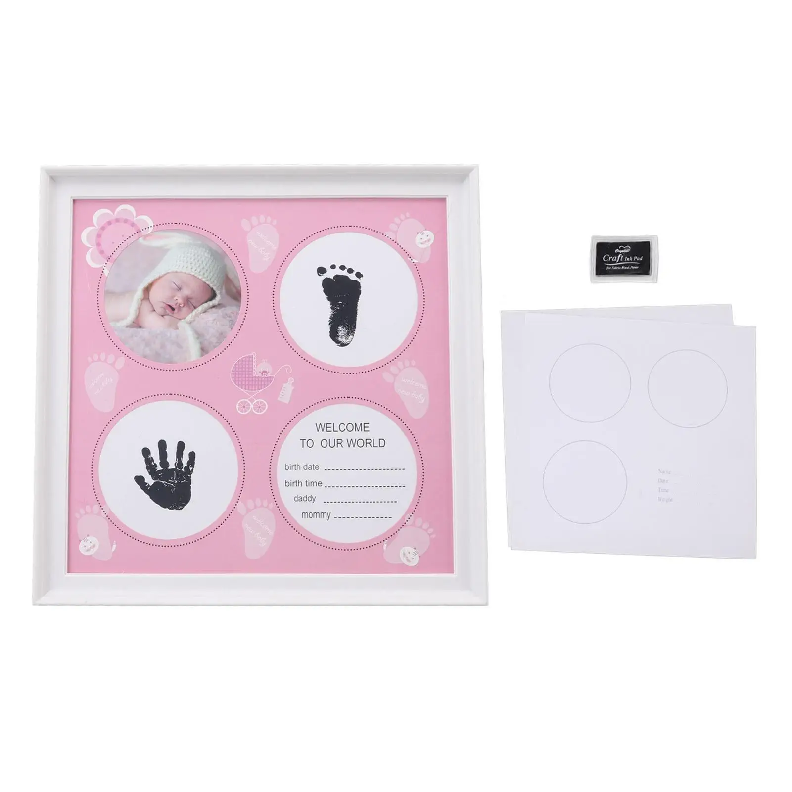 Baby Handprint Footprint Kit Frame Keepsake for newborns Decorative for wall Art