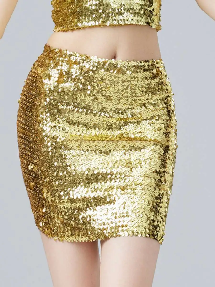 

Сценическая юбка для выступлений, блестящая юбка для танца живота, праздничная юбка средней длины