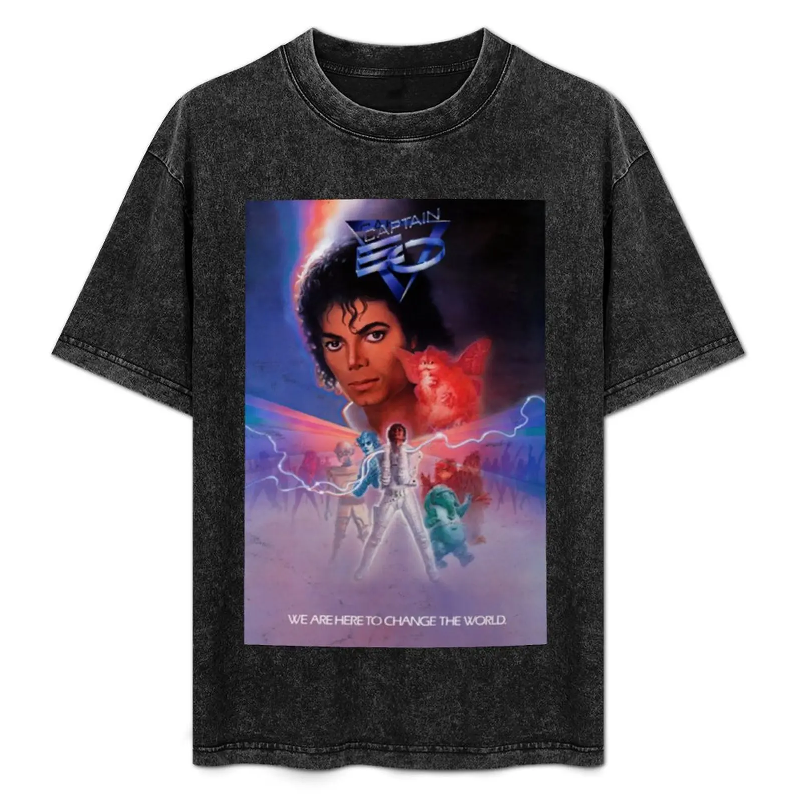 Camiseta con estampado vintage de Captain EO "We Are Here To Change The World" (ligeramente desgastada), camiseta cómoda para el trabajo