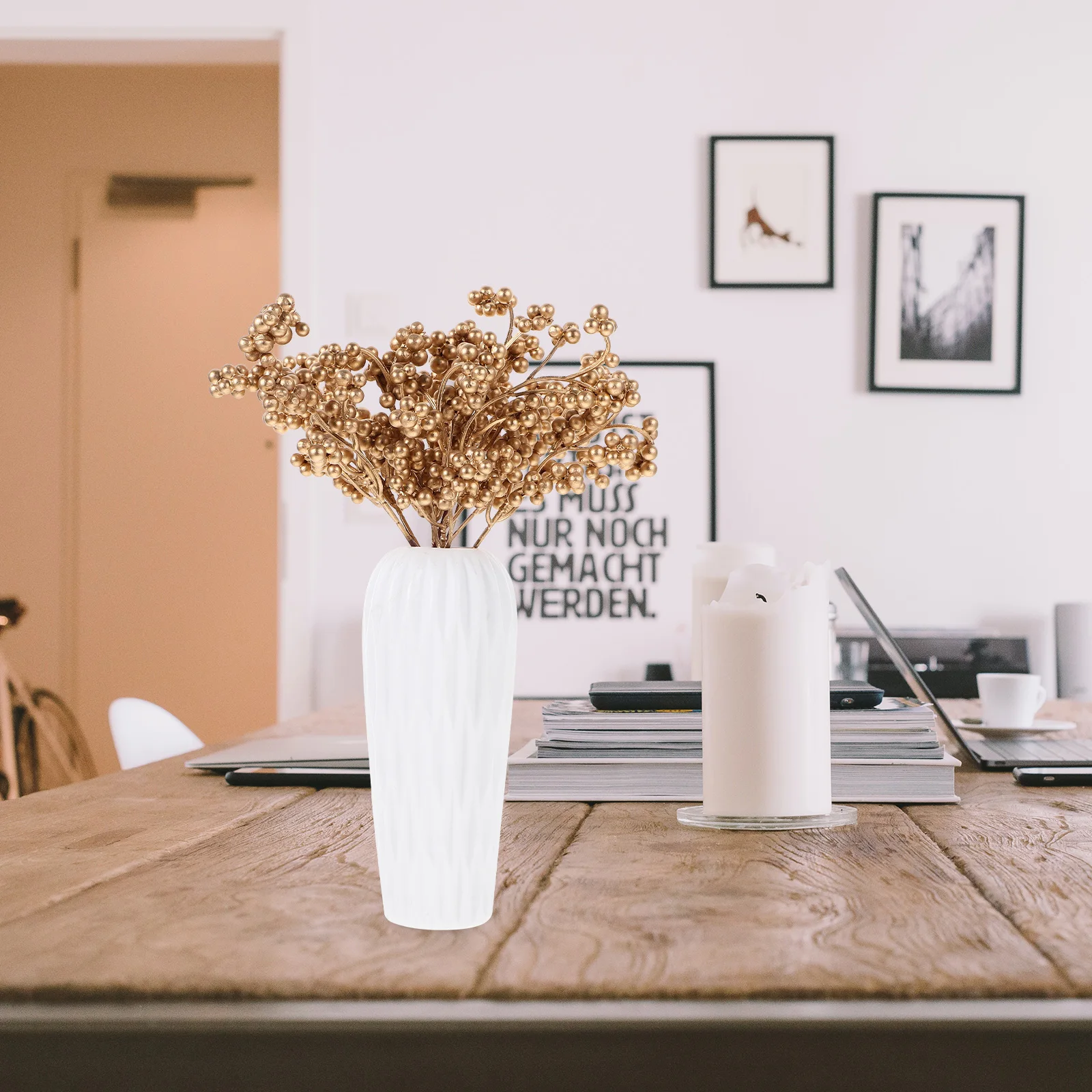 

12Pcs Xmas Artificial Berry Stems Fake Berries Branches for Holiday Wreath Decorating Festive Craft Projects Berry Stems