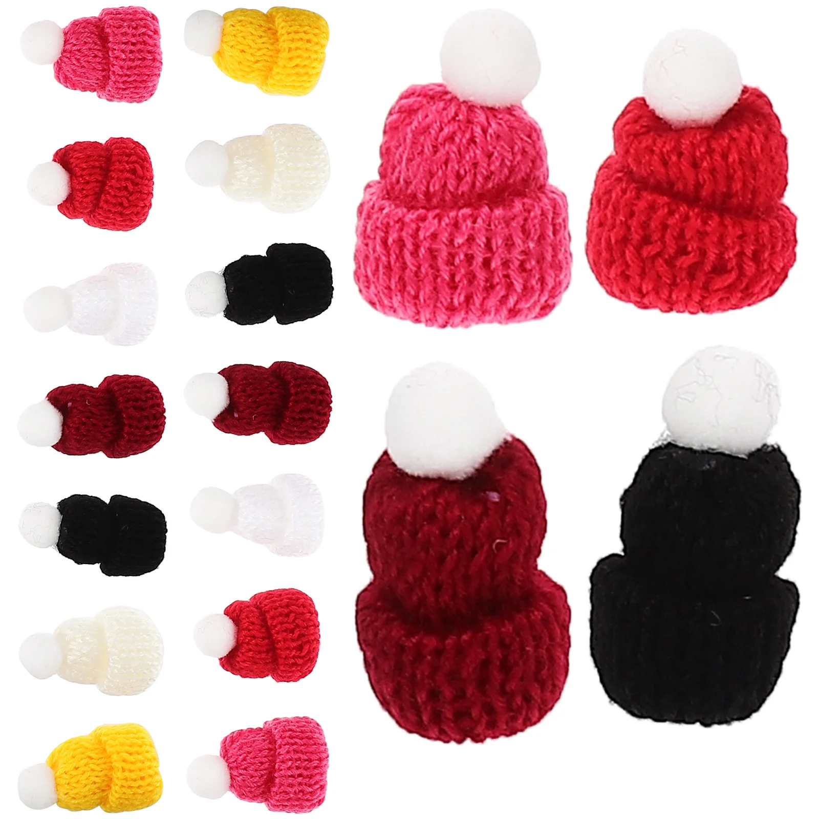 

50 Pcs Hats Mini Beanie Santa for Crafts Manual Decorative Knitted Tiny Kitting