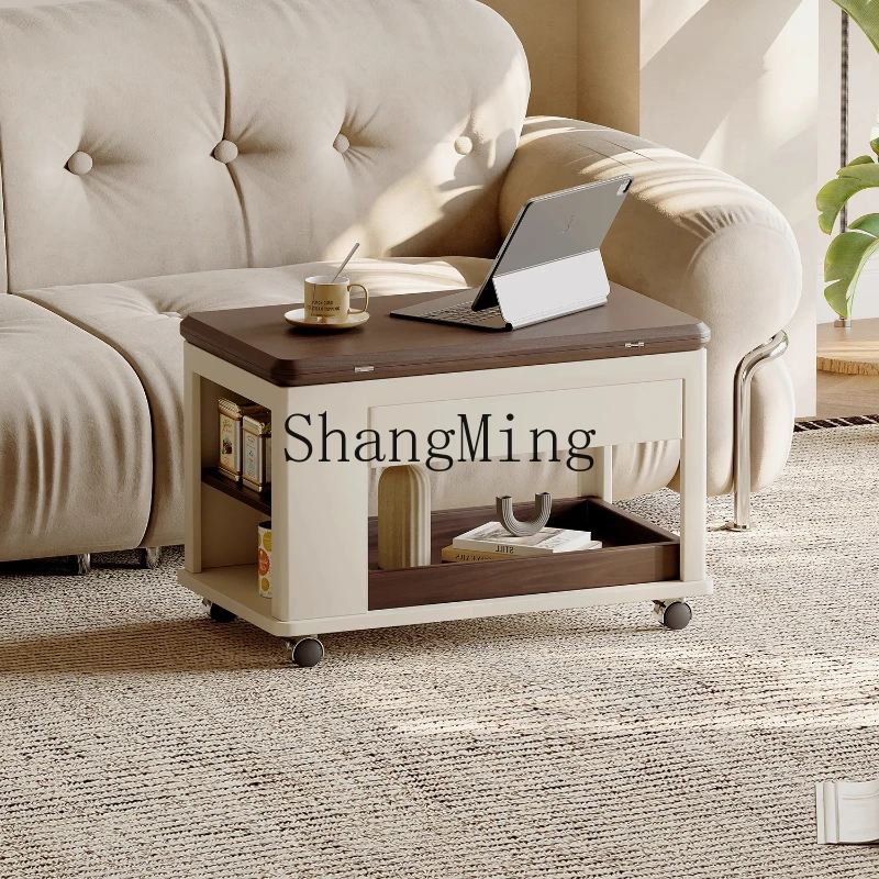 

ZYY removable folding edge few antique small apartment creative multi-functional trolley coffee table