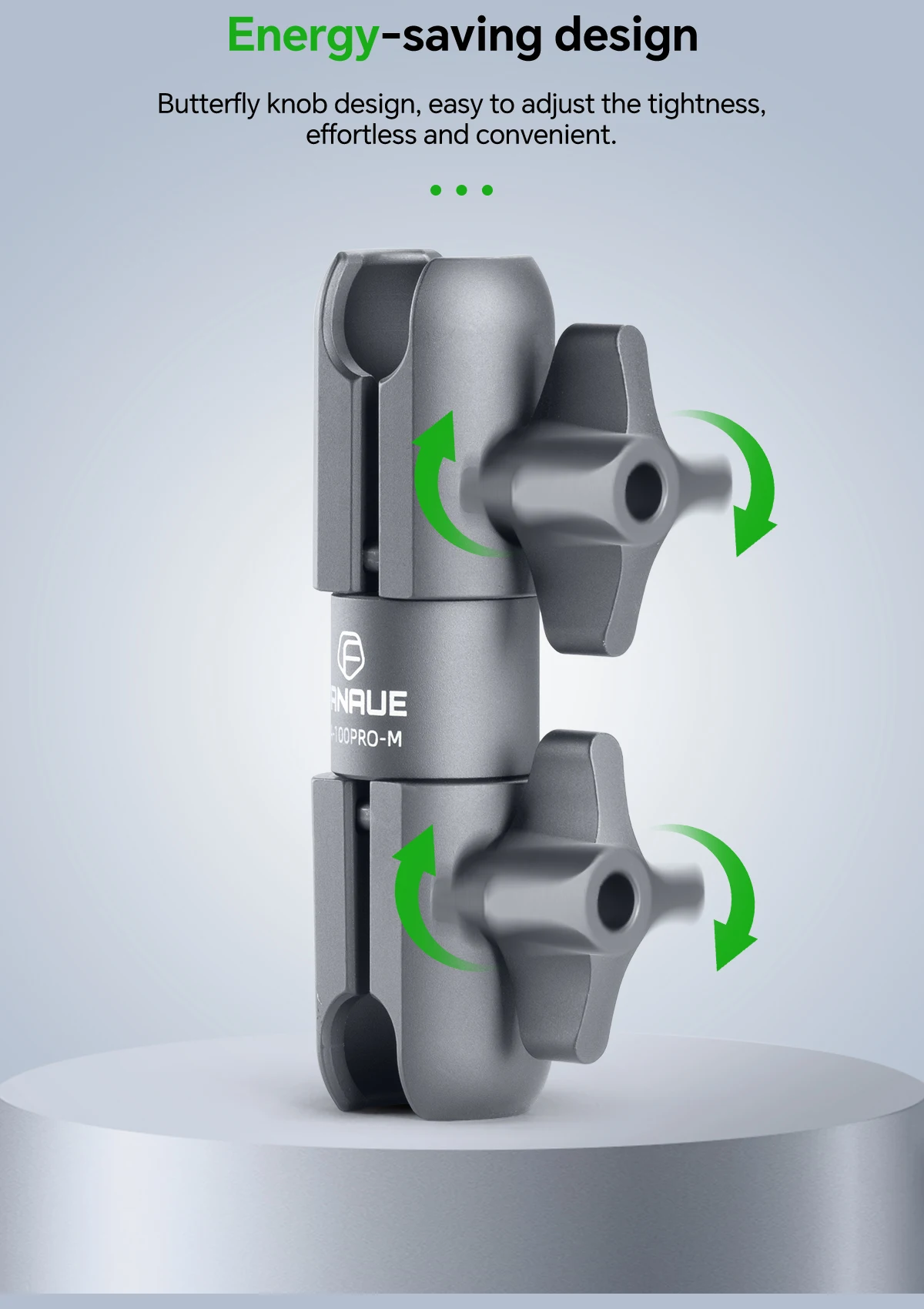 FANAUE Aluminium-Doppelsockel-Dreharm für 20-mm-Kugelkopf-Adapter für Gopro Insta360 Fahrrad- und Motorradkamera-Verlängerungsarm – Detail 6