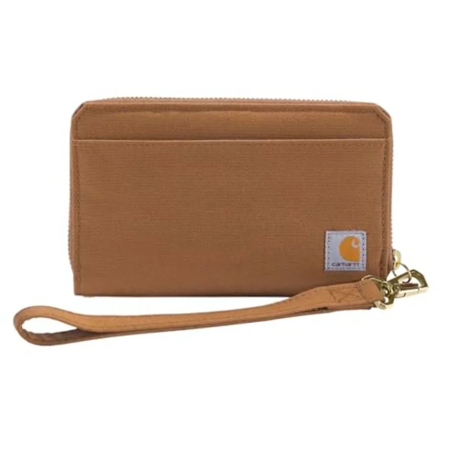 Nylon Duck Lay-Flat Clutch Wallet for Daily Use, Water-Repellent Nylon in Black, RFID Blocking Zipper Wallet with Coin Pouch