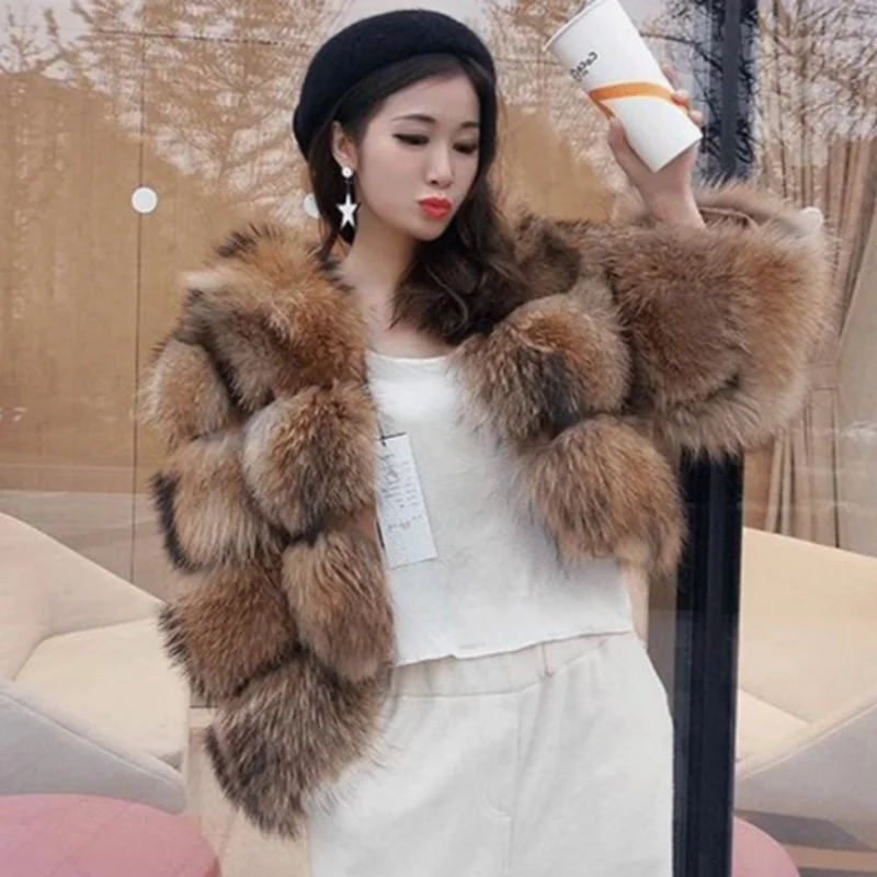 2024 new style real fur coat 100% natural maomaokong fur jacket female winter warm leather fox fur coat fur vest Free shipping