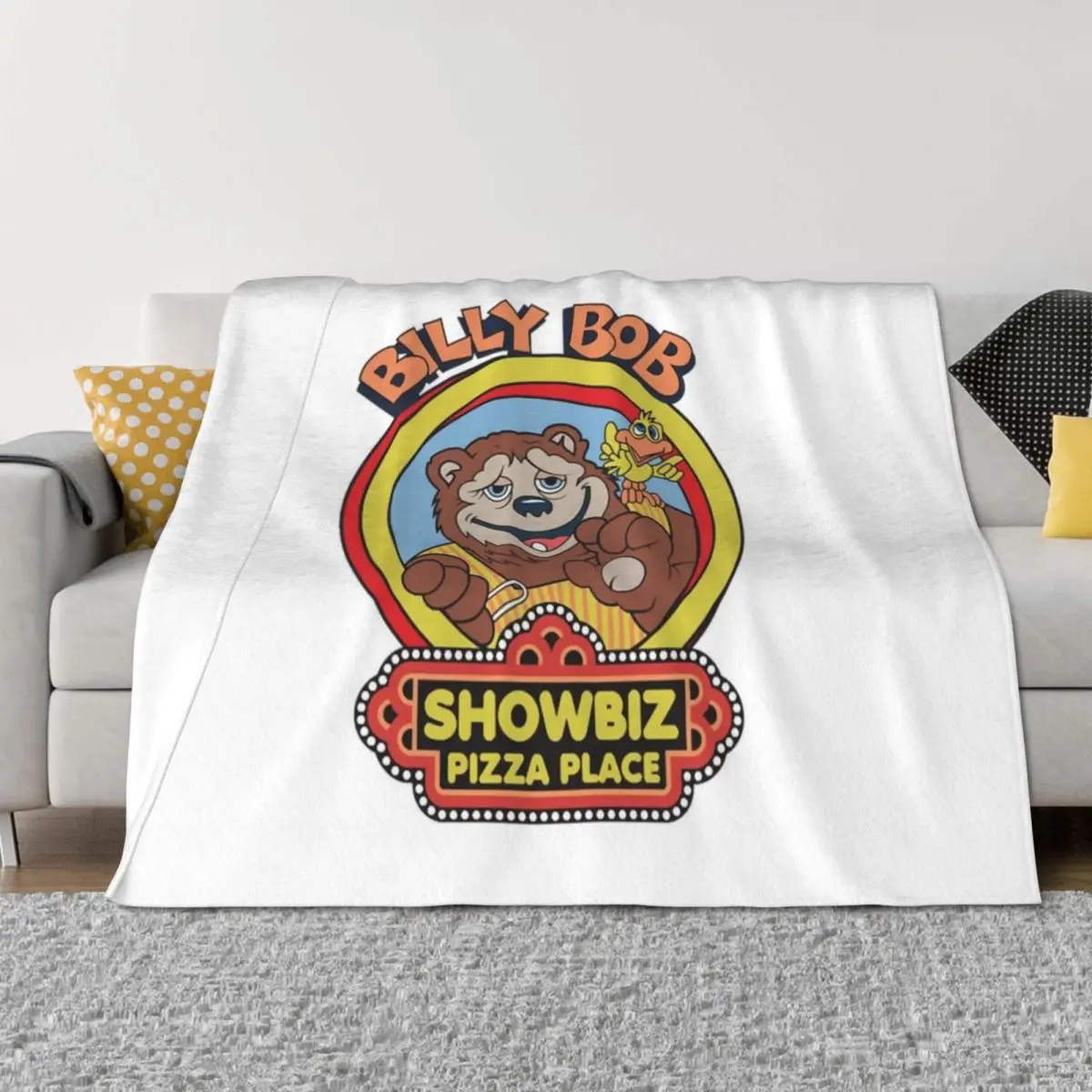 

Showbiz Pizza Billy Bob Throw Blanket funny gift Warm Sofa Quilt Furrys Blankets