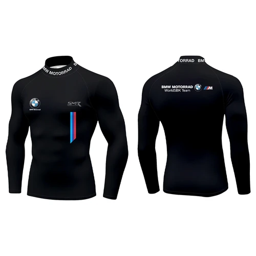 Imagen 1 del producto BMW negro minimalista personalizado de moda clásico Slim Fit Show Off Body ciclismo al aire libre Fitness hombres deportes camiseta de manga larga