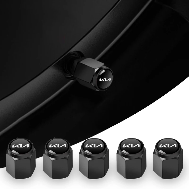 5 peças de tampas de válvula de pneu de alumínio à prova de roubo para Kia Rio Ceed Sportage Cerato Soul Sorento Picanto Optima