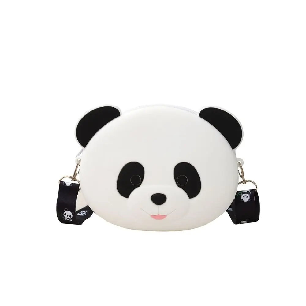 Bolso cruzado de Panda de dibujos animados para mujer, bolsa de silicona multifuncional con diseño de Panda, billetera con cremallera, monedero de dibujos animados