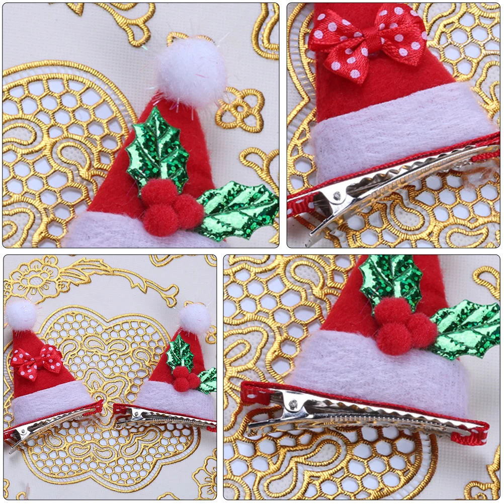 

8pcs Snowflake Hair Bow Clips Christmas Hat Decor Women Party Wedding Hair Accessories Xmas Headdress Durable Gift Family