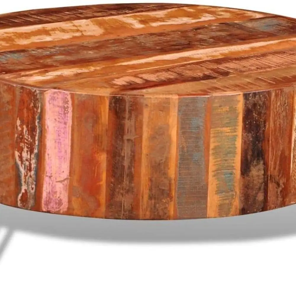 

Round Reclaimed Solid Wood Coffee Table for Bedroom and Living Spaces - 626