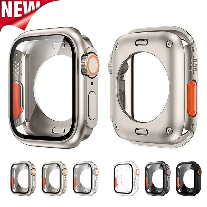 Displayschutzfolie für Apple Watch 46 mm, 42 mm, 44 mm, 45 mm, 40 mm, 41 mm, harte PC-Stoßstangengehäuse für iWatch 10, 9, 8, 7, 6, 5 Wechseln Sie sich auf Ultra