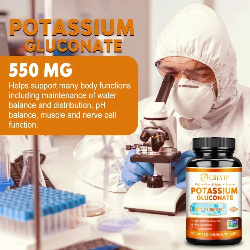 Potassium Gluconate - Increases Muscle Density and Supports Heart, Nerve and Muscle Function