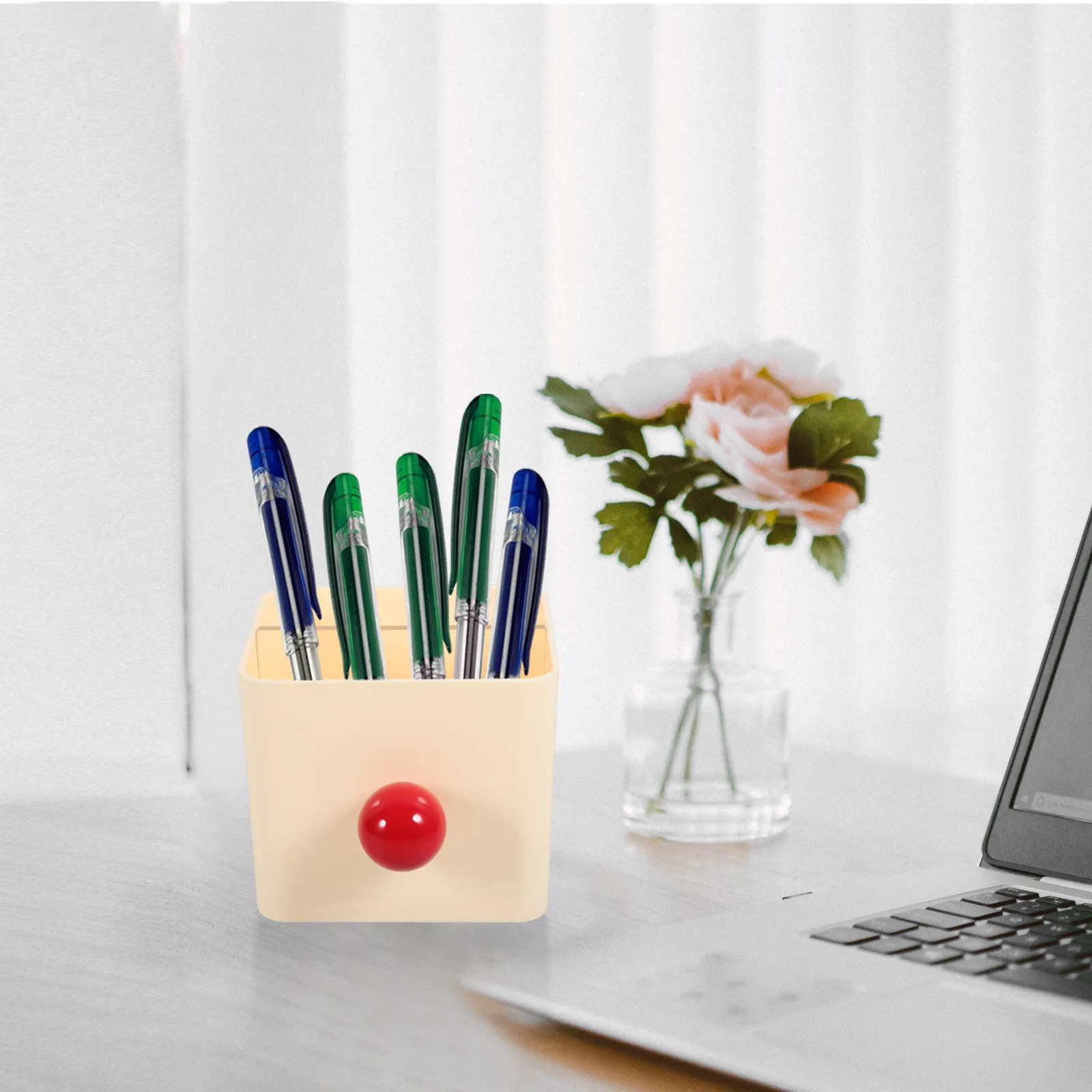 ABS Plastic Pen Holder for Desk Pen Organizer Storage Container Multi-Purpose Pencil Ruler Keys Holder Simple Stylish Desktop