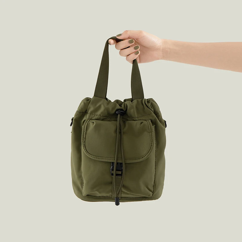 

Niche Design Korean Small Tote Bags Women Nylon Fabric Drawstring Hasp Crossbody Bag Female Casual Phone Lipstick Pack