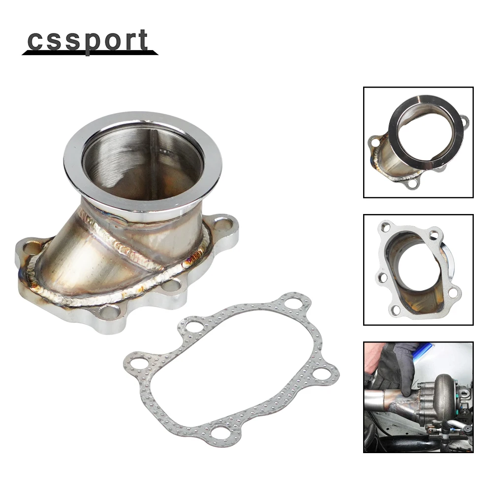 Stainless Steel Turbo Down Pipe Adapter 63mm V-band Clamp Flange Competitive with T25 T28 GT25 GT28 To 2.5