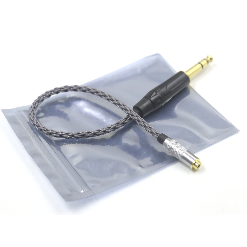 TRS 오디오 어댑터 케이블, 밸런스드 커넥터, 실버 도금, 8 코어 7N, 6.35mm, 1/4 수-2.5mm, 6.35mm-2.5mm