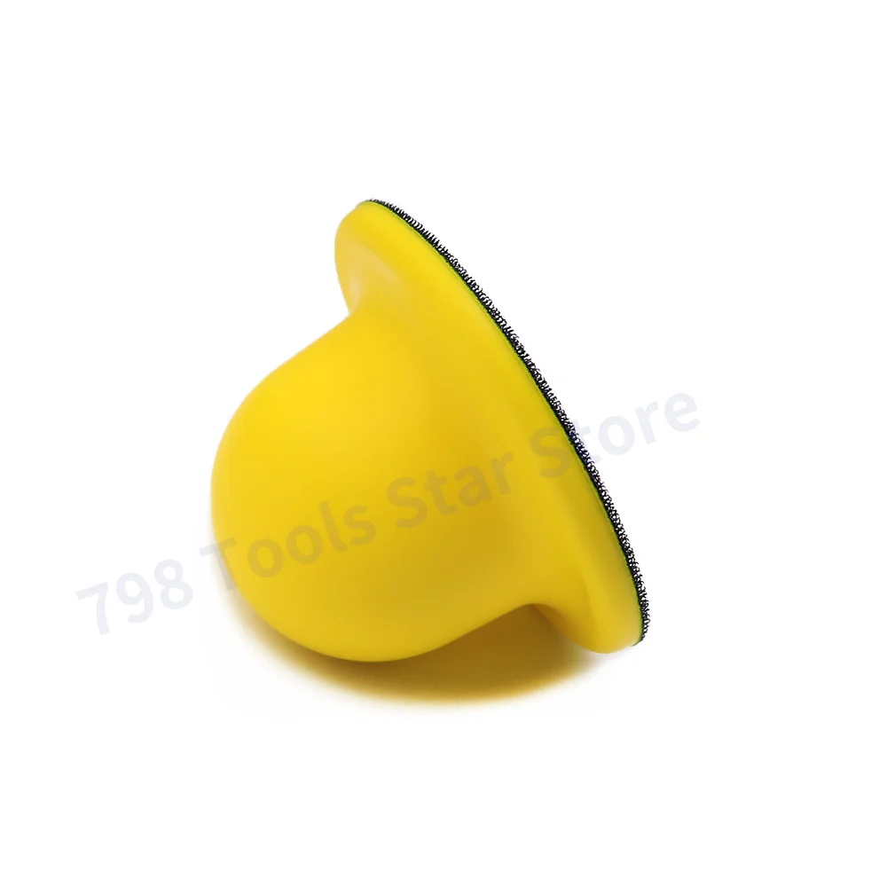 2PCS 4 Inch Round Hand Sanding Block Hook and Loop Hand Foam Sanding Block Hand Grinding Blocks for Woodworking Metal Polishing