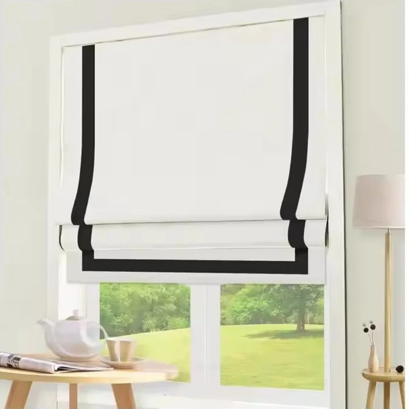 

Customizable Size Luxury Factory Sale Thermal Insulation Privacy Shades Cordless Blackout Fabric Manual Roman Blinds for windows