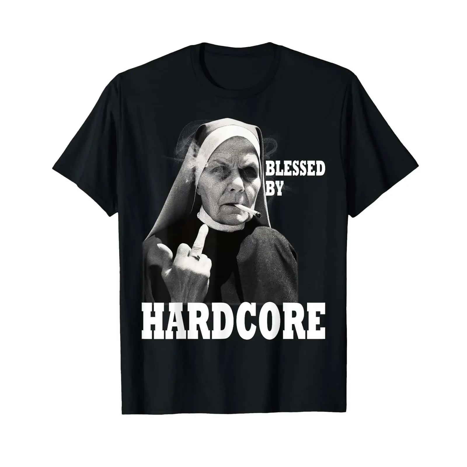 Techno Nun Hardcore Gabber T Shirt vintage Washed Top For Everyday Wear streetwear Unisex Soft Stylish Casual fashion