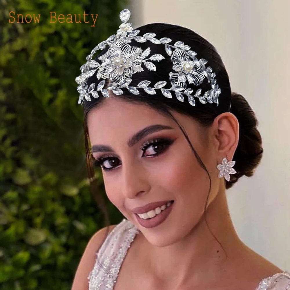 

DZ098 Bridal Hairbands Wedding Hair Accessories Bride Tiara Jewelry Flower Party Headdress Princess Headwear for Women Headpiece