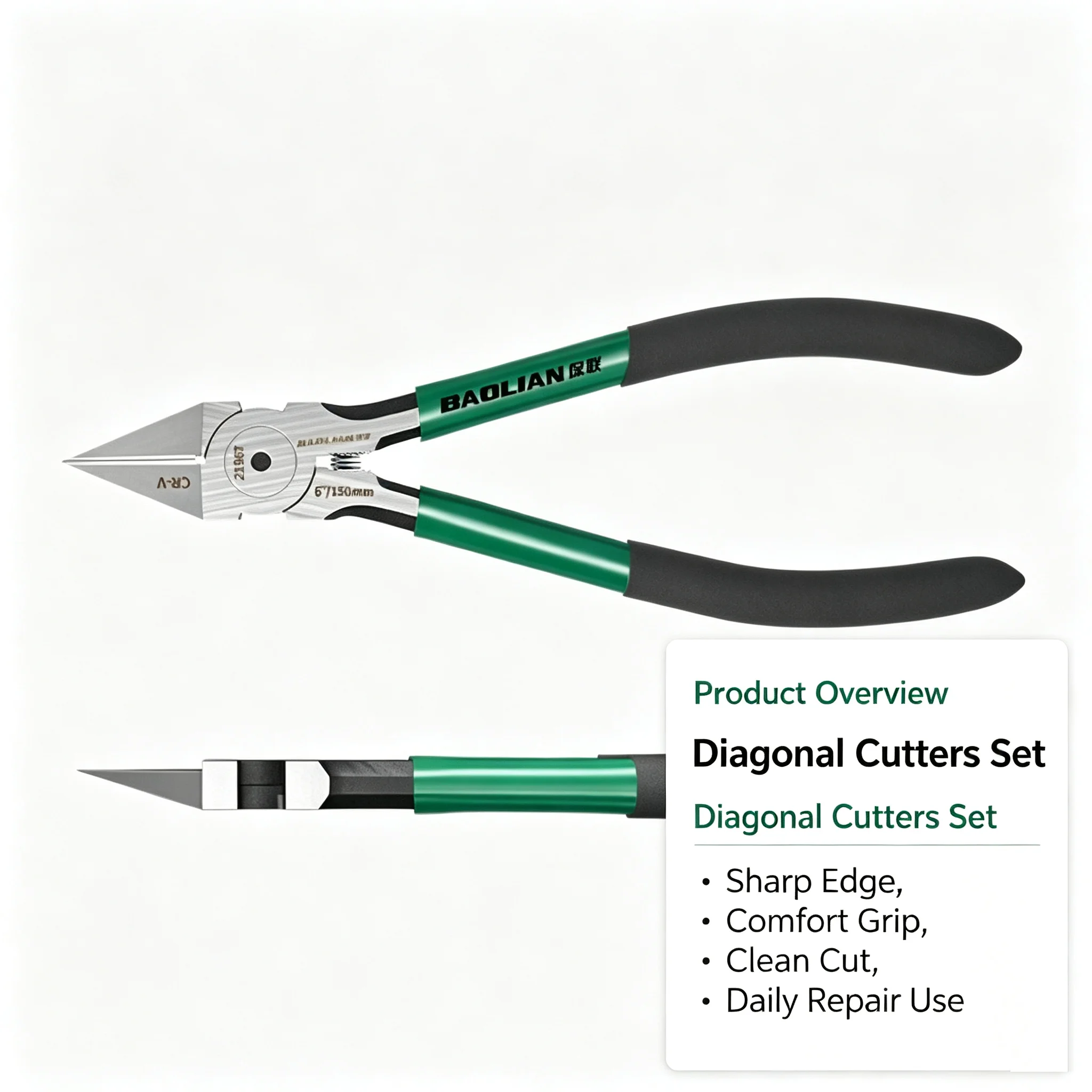 Baolian Industrial Grade Special Sharp Side Mouth Pliers,High Hardness Electrician Small Diagonal Pliers,Electrician Manual Tool view 6