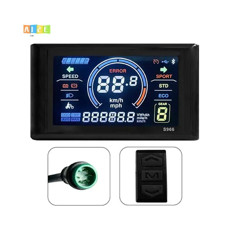 A12E-24-72V E-Bike LCD-S966 Colorful Display Control Panel With Function Electric Bicycle Accessories