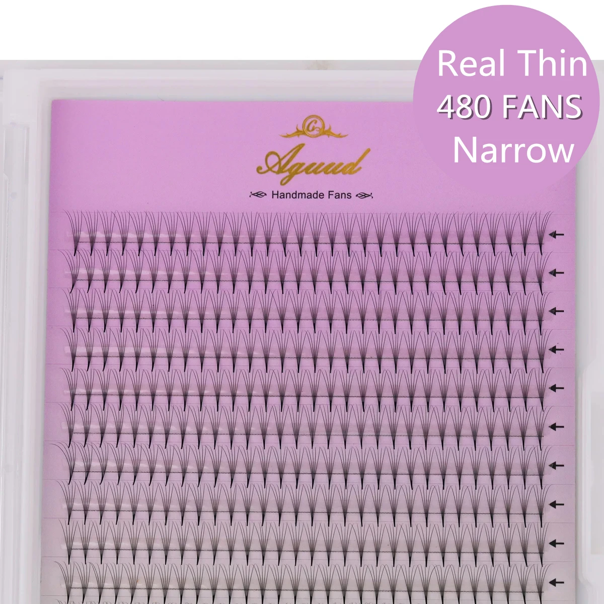 AGUUD NEW Large Capacity 480 Fans Extra Narrow Premade Fans Eyelash Extension Natural Soft Russian Volum Lash Tray Faux Mink