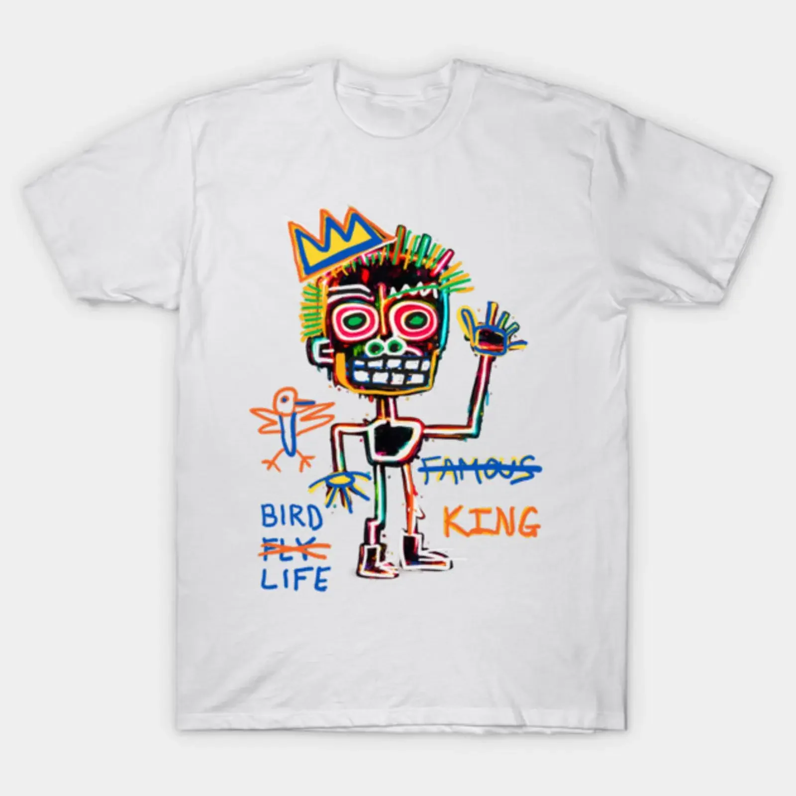 Famous King Neo Expressionism T Shirt vintage Washed Breathable fashion Casual designer clothes graphic Unisex homme Stretched