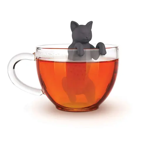 Silicone Kitten Tea Maker Cat Tea Leak, Color Box Packaging Simple Design Concept and Creative Concept Design