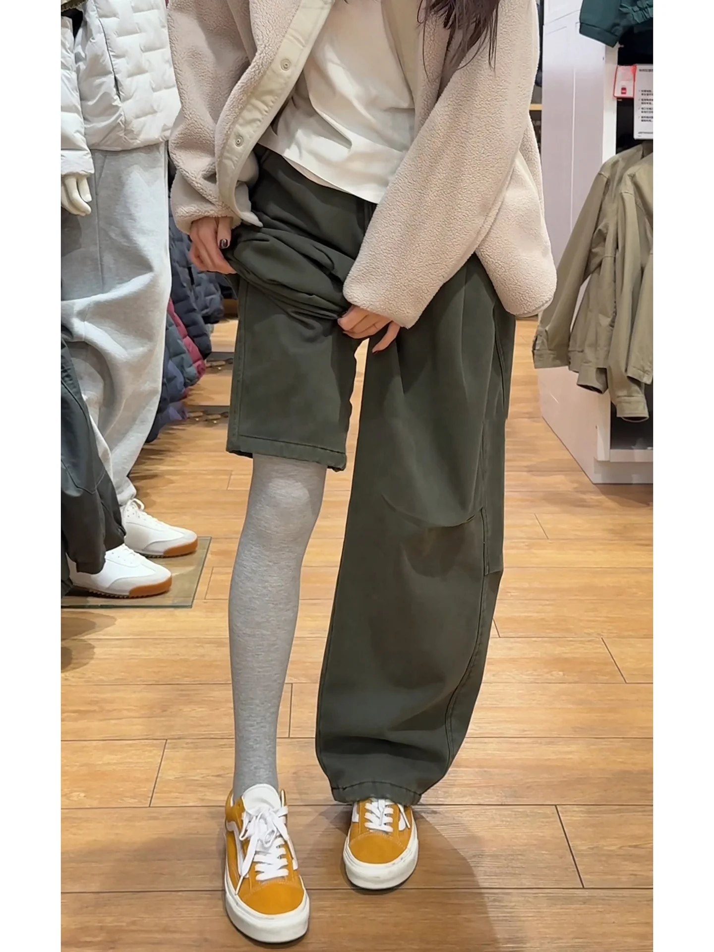 

Thiened Fce Winter Work Trousers Men's Military een Casual Pants American Folded Knife Waist Design Straight Leg Trousers