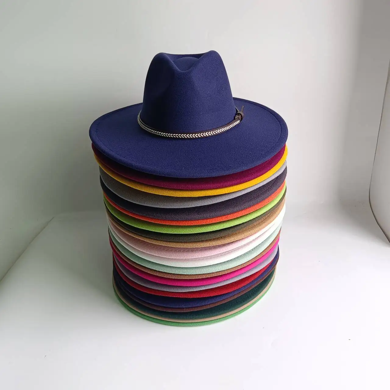 Gorras Hat Fedoras 9.5cm Wide Brim Hat Women's Winter Men's Hat  Felt Women's Hat New Fedora Sombreros chapeau femme