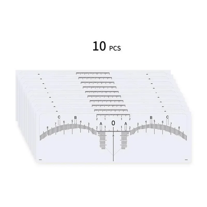 10pcs Tattoo Eyebrow Ruler Sticker Disposable Microblading Tattoo Measurement Tools for Permanent Makeup Eyebrow Design