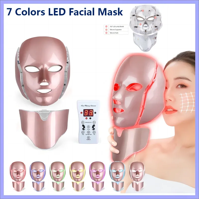 

7 couleurs LED masque photon thérapie anti - acné rides Removal peau rajeunissement Spa blanchissant outils de soins de