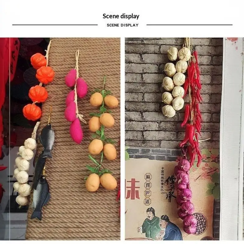Lebensechte Künstliche Gemüse- und Obst-Strang-Anhänger 1 Bündel Falsches Lebensmittel-Modell für Küchen-Display Fotografie-Requisiten Dekoration – Detail 13