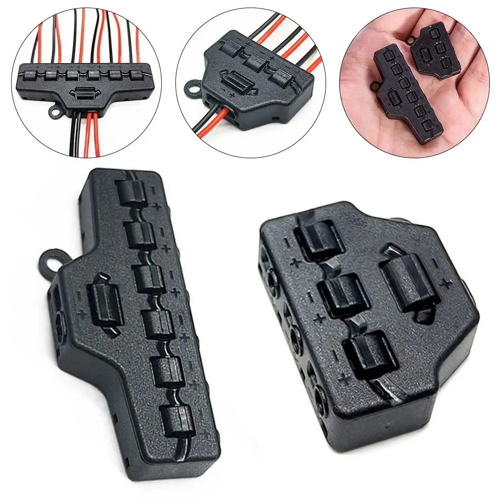 1Pcs 3/6 Port Railway Train Port Sharing Box Copper Conductor Parallel Connection Distribution Port Hub DC Lamp Connector Black