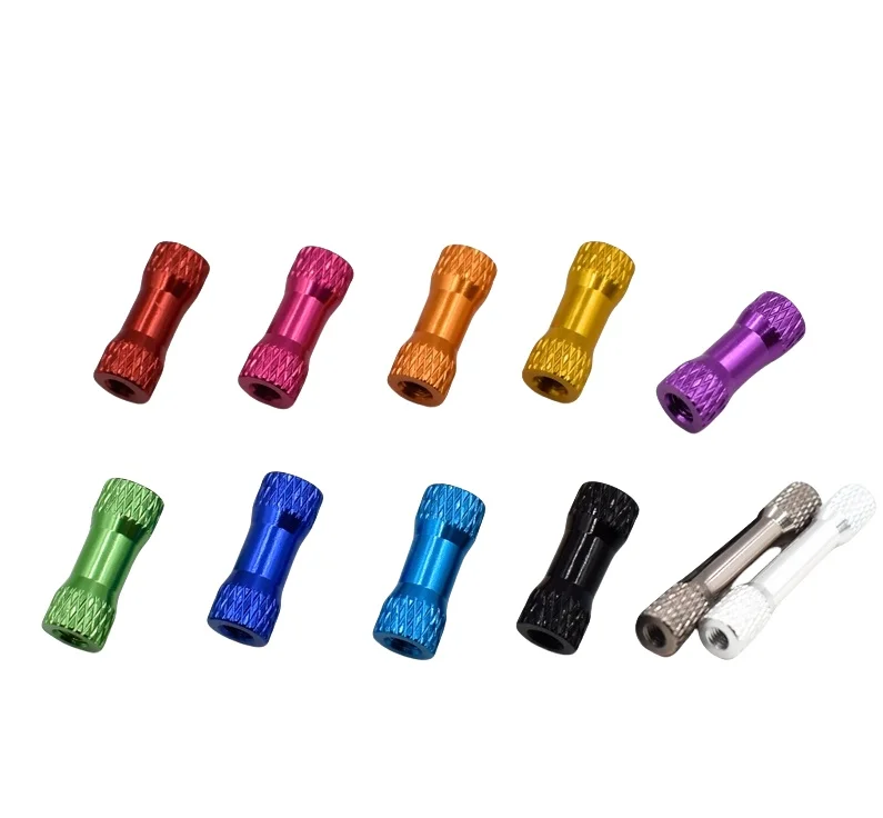 M3x15/20/25/28/30 Double Head Knurled Aluminum Colourful Standoffs Double Round Spacer Standoff Column