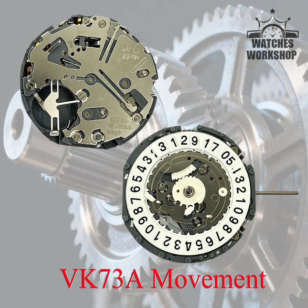 VK73 Chronograph Quartz Watch Movement Multi Needle Big Date Window Mod Replacement Movement With Battery